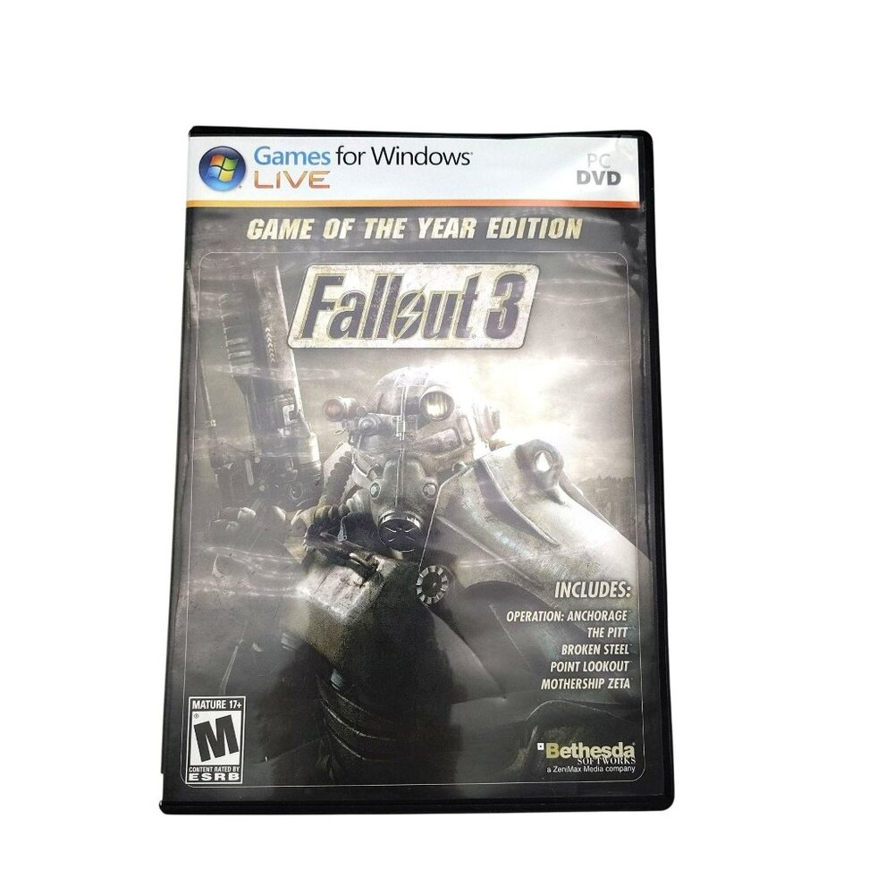 Fallout 3 Game of Year PC DVD Games Windows Live Complete Used Not Tested